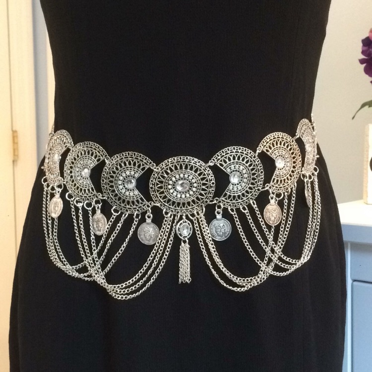Brand New Silver Plate  Chain Belt